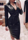 Pu Leather Long Sleeve Sexy Slim Dress