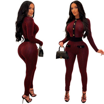 Women'S Sexy Long Sleeve Round Neck Jumpsuit