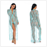 Women Sexy Lingerie Lace Long Sleeved Nightdress