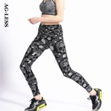 High Waist Print Basic Pants Outdoor Sports Running Pants Yoga Pants Women