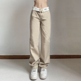 Spring Women's Solid Color Fashion Slim Fit Cotton Sports Casual Pants