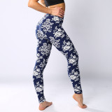 High Waist Print Basic Pants Outdoor Sports Running Pants Yoga Pants Women