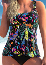 Tankini Digital Print S-4Xl Triangle Two Pieces Swimsuit