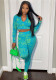 Ladies Fashion Casual V-Neck Print Two Piece Ladies Pants Set