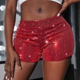 Women Casual Stretch Sequin Shorts