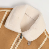 Women Winter Turtleneck Sherpa Loose Pocket Jacket