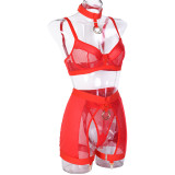 Sexy lingerie four-piece set high-end ring neck neck girdle sexy suit ladies underwear