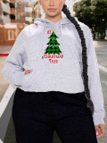 Christmas Plus Size Women Printed Long Sleeve Loose Hoodies