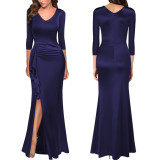 Sexy Fashion V-Neck Slit Women's Dress