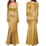 Sexy Fashion V-Neck Slit Women's Dress