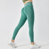 Seamless knitting Peach Hip Jacquard High Waist Tight Fitting Yoga Pants Sports Running Fitness Cropped Pants Women
