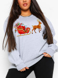 Christmas Collection Fall Winter Women's Printed Long Sleeve Hooded Loose Hoodies