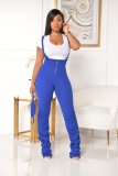 Women's Autumn/Winter Ladies Solid Color Pleated Sling Jumpsuit