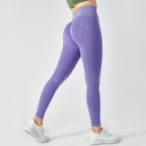 Seamless knitting Peach Hip Jacquard High Waist Tight Fitting Yoga Pants Sports Running Fitness Cropped Pants Women