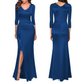 Sexy Fashion V-Neck Slit Women's Dress