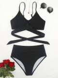 Women Solid Color Sexy Swimwear Two Pieces