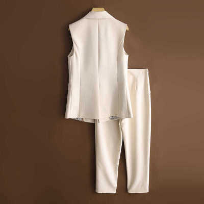 Spring and summer slim sleeveless vest suit two-piece suit