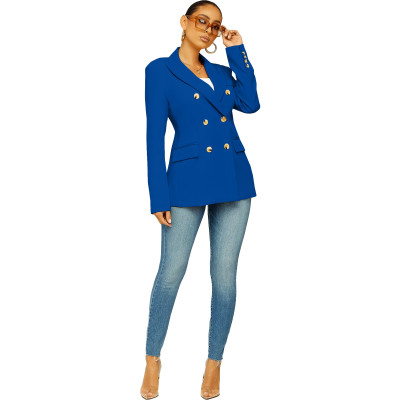 Fashion Women's Solid Color Slim Fit Blazer Jacket