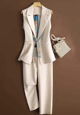 Spring and summer slim sleeveless vest suit two-piece suit
