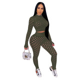 Women Sexy Cutout Long Sleeve Top and Pant Two Piece