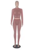 Women Sexy Cutout Long Sleeve Top and Pant Two Piece