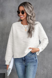 Fall Women'S Classic Casual Knitting Solid Long Sleeve Sweatshirt