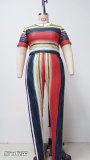 Plus Size Women's Fall Casual Knitting Women's Print Plus Size Stylish Jumpsuit