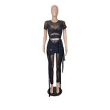 Women Fall Sexy See-Through Mesh Bandage Two Piece