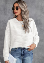 Fall Women'S Classic Casual Knitting Solid Long Sleeve Sweatshirt