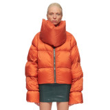 Winter Women Fashion High Neck Scarf Design Ladies Cotton Jacket