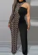 Sexy Contrast Patchwork Fashion Print Jumpsuit