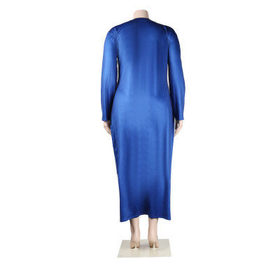 Casual Plus Size Long Sleeve Print Dress