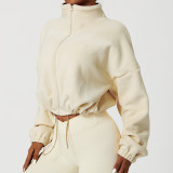 Outdoor lamb velvet sports jacket women's autumn Stand Collar loose velvet warm velvet jacket