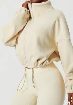 Outdoor lamb velvet sports jacket women's autumn Stand Collar loose velvet warm velvet jacket