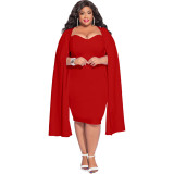 Plus Size Women'S Fall Winter Fashion Chic Bodycon Dress