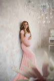 Women'S Lace Pregnant Women Trailing Short Sleeve Evening Dress Wedding Dress