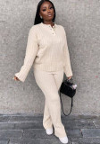 Fashion Casual Knitting Suit Long Sleeve Sweater Sexy Women's Two Piece