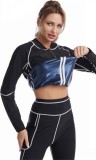 Body shaper sweat high waist belly pants yoga suit set sports sweat zipper long sleeve fitness sweat suit