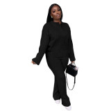 Fashion Casual Knitting Suit Long Sleeve Sweater Sexy Women's Two Piece