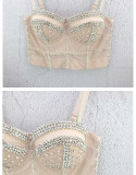 Sexy Short Rhinestone Outer Wear Slim Temperament Small Vest Sling Top
