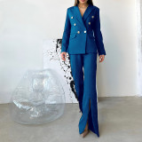 Women'S Spring And Autumn Long-Sleeved Suit Professional Blazer Trousers Two-Piece Set