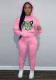 Fall/Winter Plus Size Women'S Print Casual Hooded Two Piece Pants Set Tracksuit