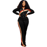 Women'S Sports Casual Fashion Two Piece Pocket Sportwear Pants Set Tracksuit