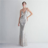 Long Sequins Plus Size Costume Formal Party Evening Dress