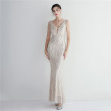 Chic Elegant Long Fringe Sequin Mermaid Prom Dress Long Formal Party Slim Fit Evening Dress