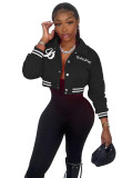 Women's Winter Fashion Printed Long Sleeve Baseball Jacket