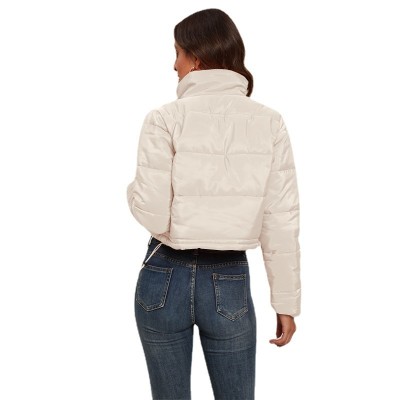 Women's Winter Fashion Long Sleeve Cardigan Stand Collar Warm Casual Bread Down Jacket
