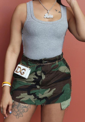 Sexy Women'S Fall Camouflage Zip Pocket Street Fashion Skirt