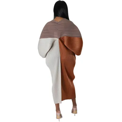 Women'S Autumn Long Sleeve Colorblock Cozy Casual Loose Dress