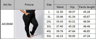 Plus Size Pants Women'S Solid Color Fashion Slim Women'S Trend Ruched Tight Pants